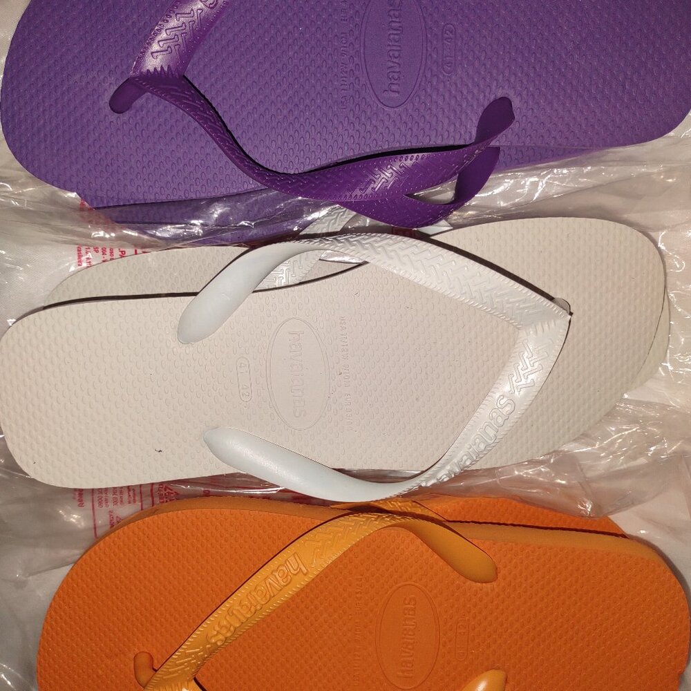 HAVAIANAS 3 Pack Set • Purple 💜 White 🤍 Orange 🧡